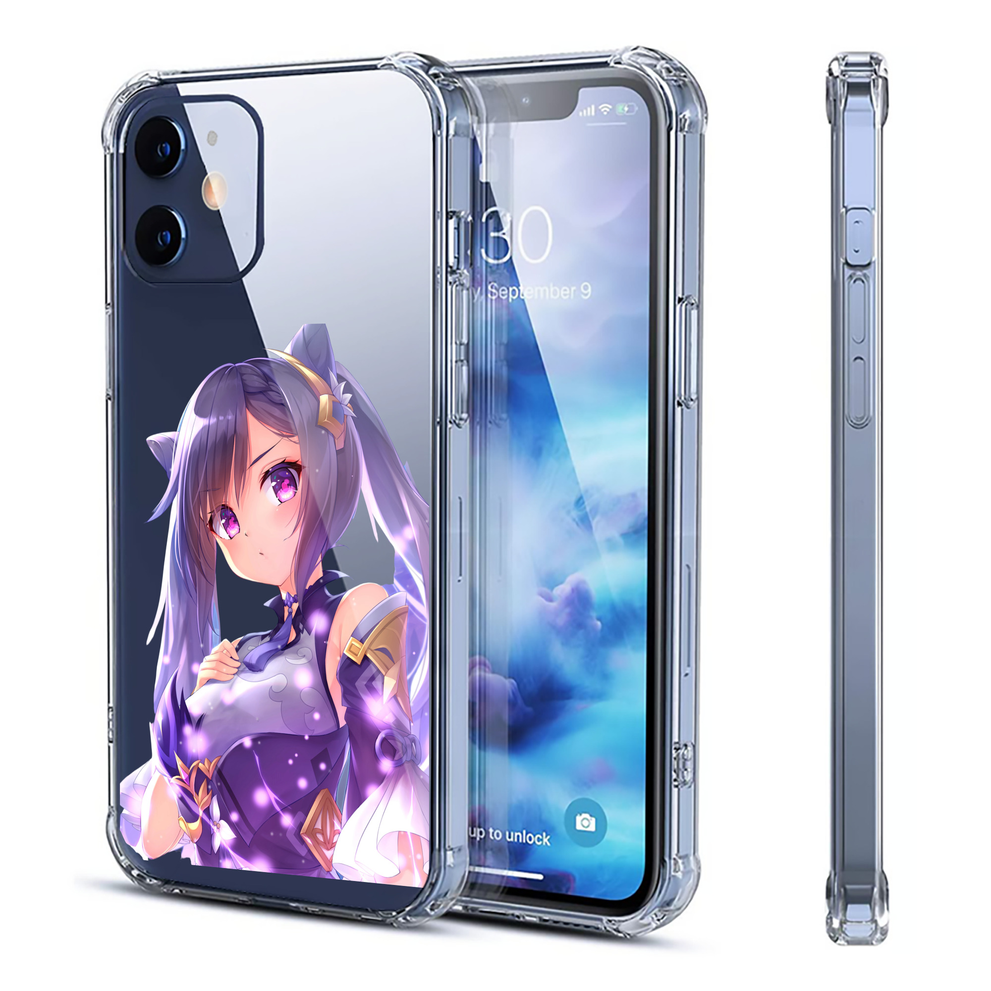 げんし神 刻晴 こくせい genshin Kokusei 【iPhone 12シリーズ対応】透明スマホケース（クリアソフトケース）